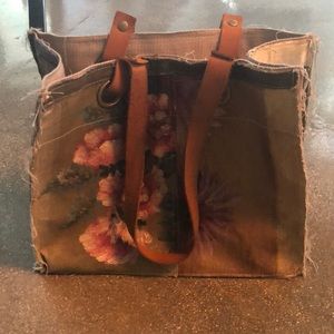 Anthropologie hand painted canvas bag